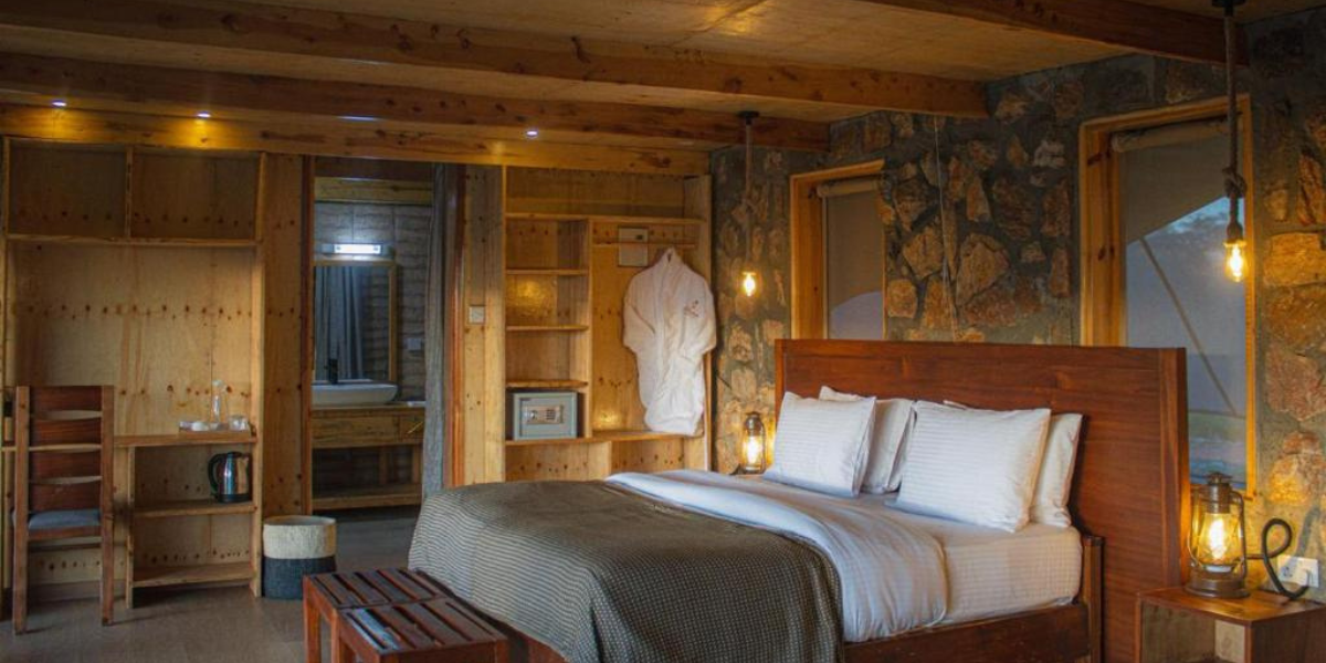 Luxury safari lodge tent